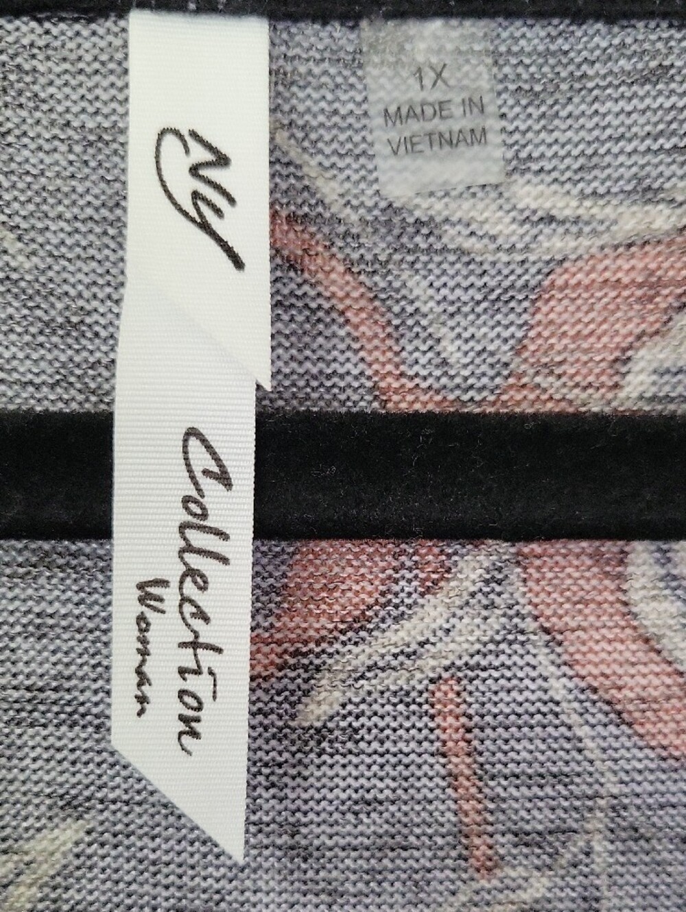 Relaxed Black Floral Henley Top - Picture 2 of 5